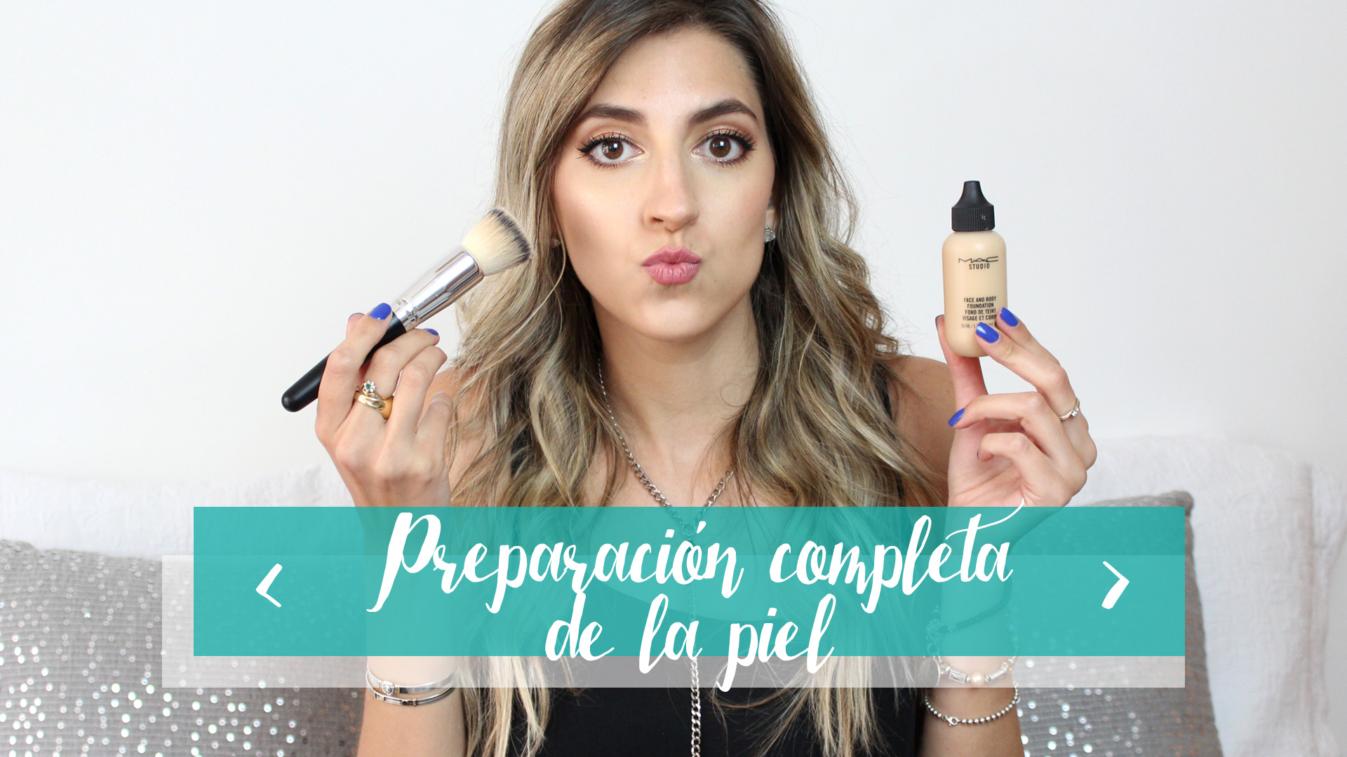 Preparación de piel completa para maquillaje de noche